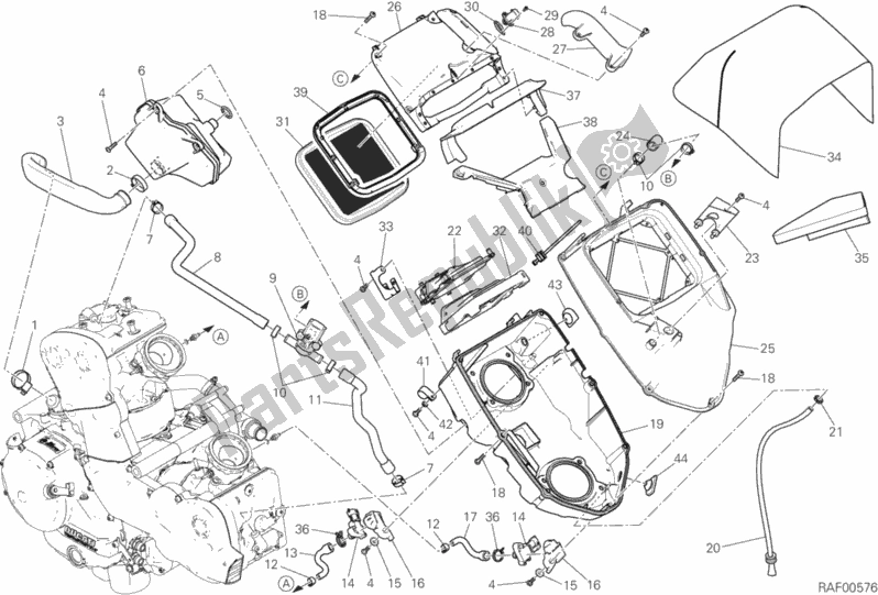 Wszystkie części do Wlot Ducati Multistrada 950 SW USA 2018